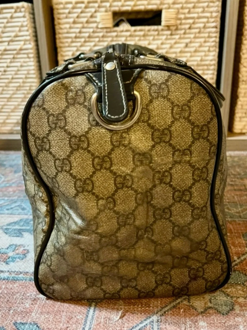 GUCCI Joy Boston Bag GG Monogram Vintage Beige & Brown - Picture 10 of 16